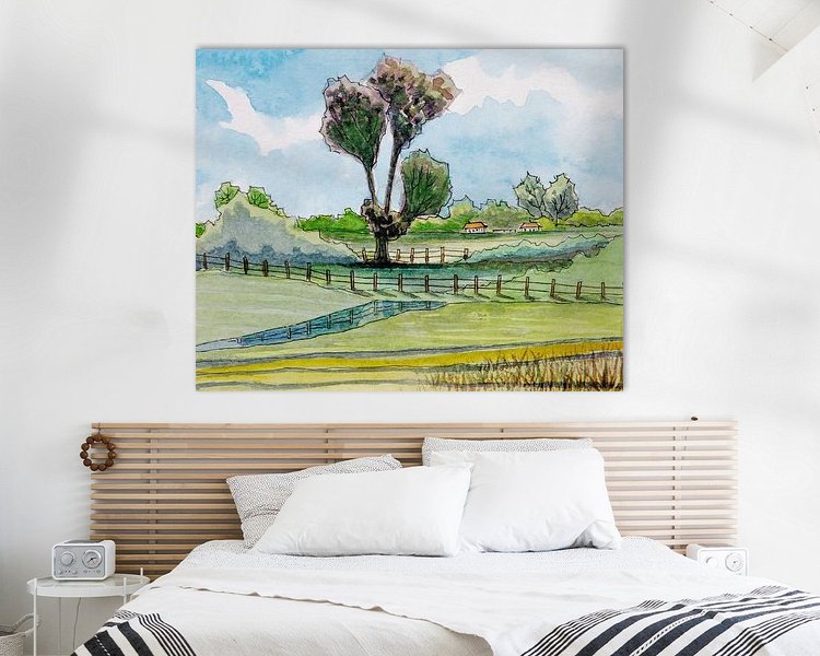 Voorbeeld van het werk in een kamer