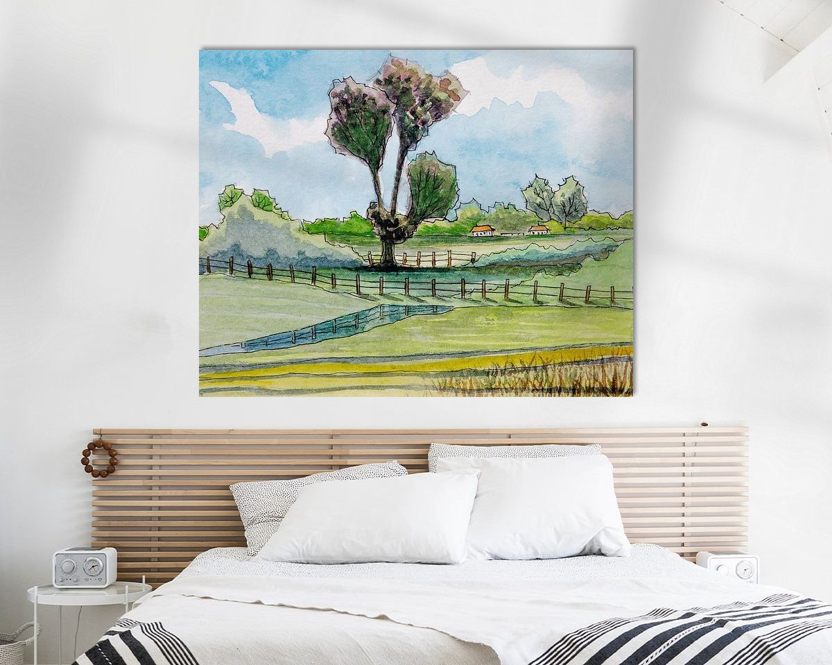 Voorbeeld van het werk in een kamer