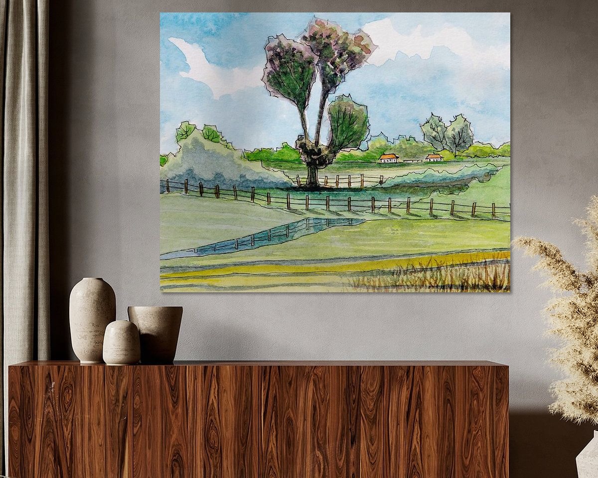 Voorbeeld van het werk in een kamer