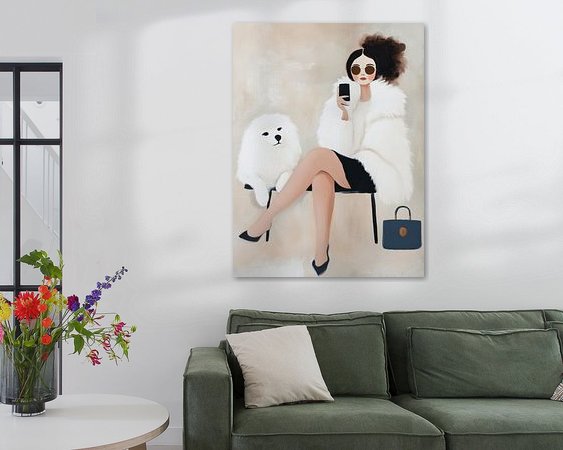 Voorbeeld van het werk in een kamer