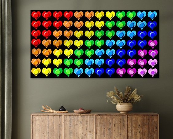 Voorbeeld van het werk in een kamer