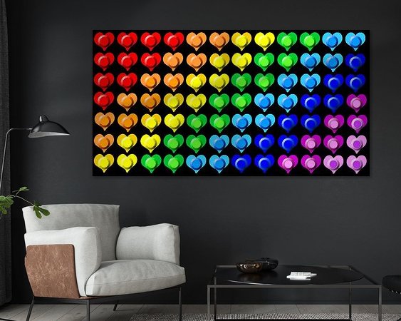 Voorbeeld van het werk in een kamer