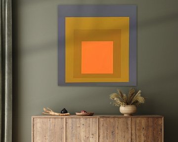 Josef Albers - Hommage an das Quadrat, grau, orange, gelb, hohe Auflösung