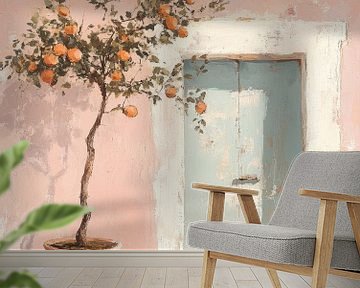 Pastel Paradise: de sinaasappelboom van Studio Allee