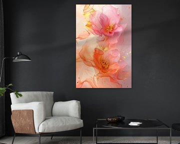 Wulpse fleurigheid in rood roze transparantie 2 van Marianne Ottemann - OTTI