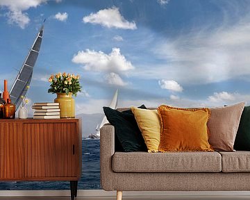 Sailing with super yacht on the Mediterranean. by Albert Brunsting