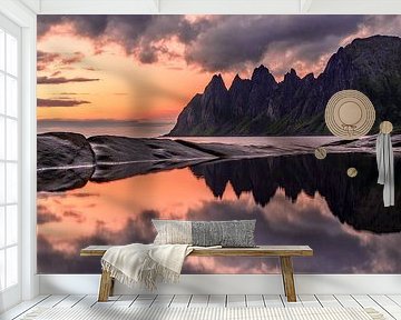 Sunset on the island of Senja in Norway by Achim Thomae Photography
