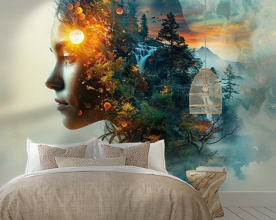 Voorbeeld van het werk in een kamer