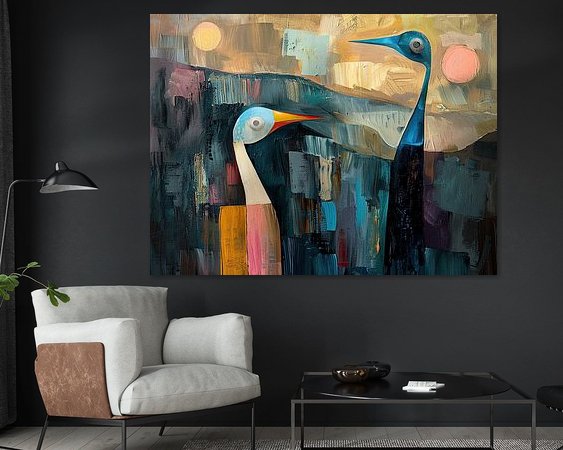 Voorbeeld van het werk in een kamer