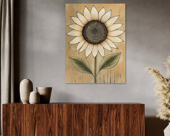 Voorbeeld van het werk in een kamer