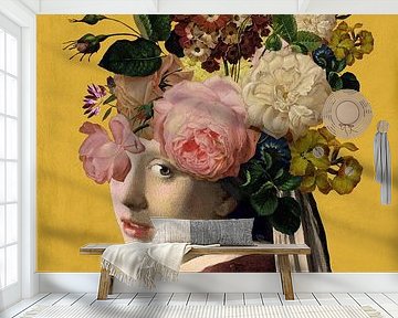 Meisje met de Parel - the Floral on Yellow Edition von Marja van den Hurk