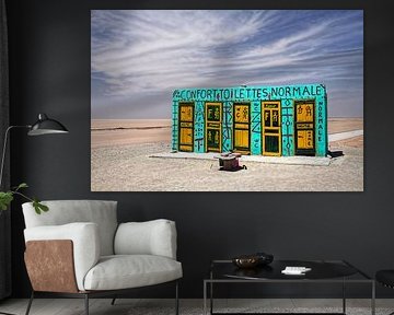 Felgekleurde Toiletten in de Woestijn
