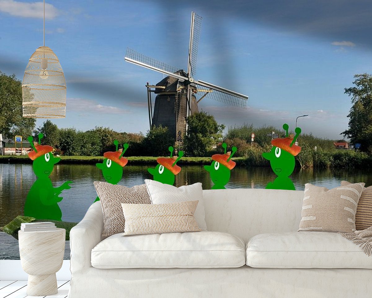 Voorbeeld van het werk in een kamer
