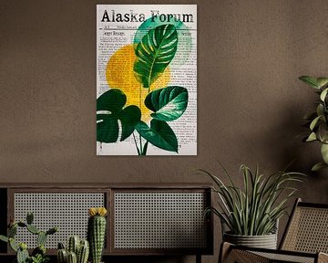 Plants and news collage by Poster Art Shop