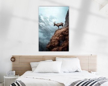 Alpensteenbokken op ruige hoogten van Poster Art Shop