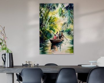 Avontuur in de jungleboot van Poster Art Shop