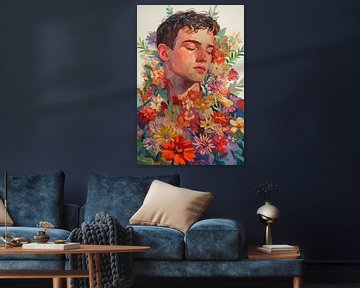 Jonge man met bloemen van ARTemberaubend