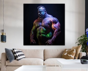Neon bodybuilder van BEARpictureart