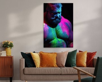 Neon bodybuilder van BEARpictureart