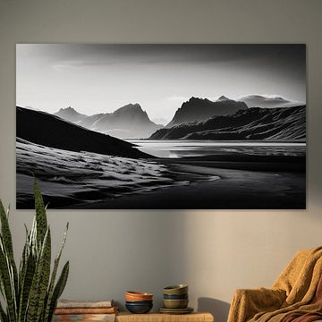 Zwart-wit fotografie met landschap