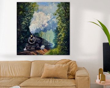 Steam locomotive ride through the forest by Poster Art Shop