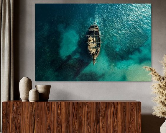 Voorbeeld van het werk in een kamer
