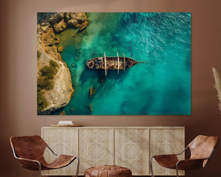 Voorbeeld van het werk in een kamer