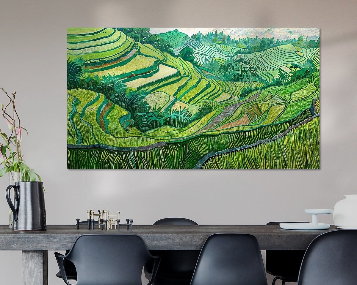 Voorbeeld van het werk in een kamer