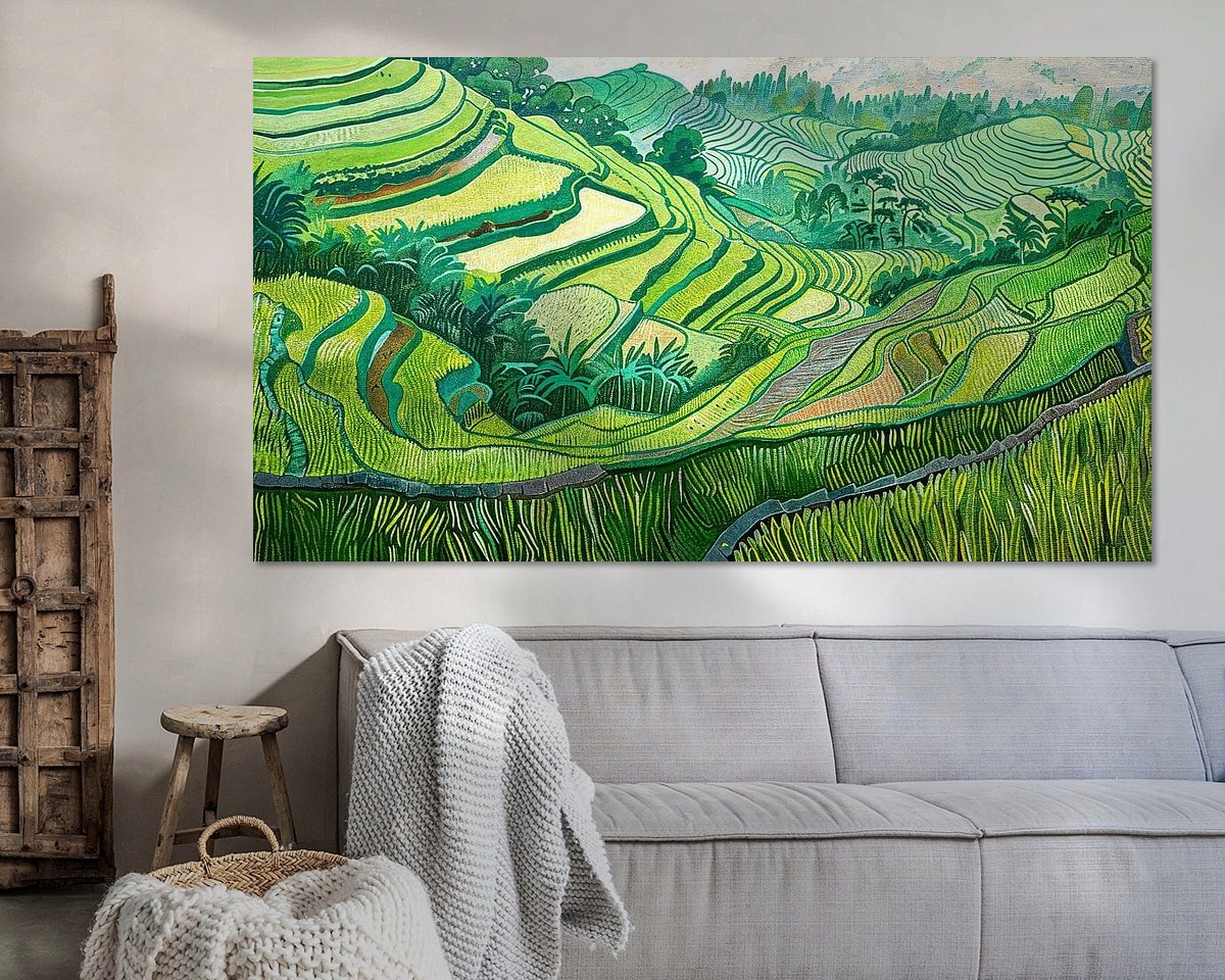 Voorbeeld van het werk in een kamer