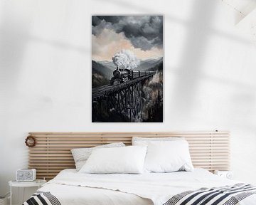 Dampfzug über der Schlucht von Poster Art Shop