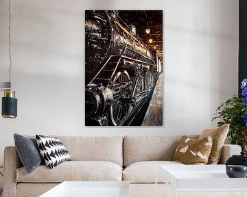 Stoommachine in historische pracht van Poster Art Shop