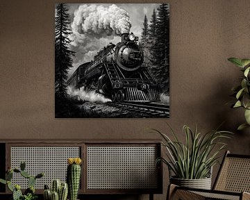 Steam locomotive in natural surroundings by Poster Art Shop