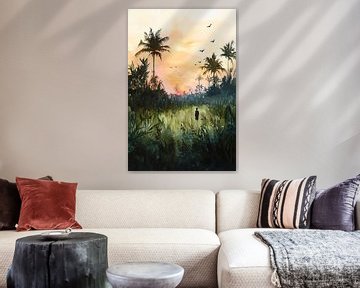 Een reis naar de zonsondergang van Poster Art Shop