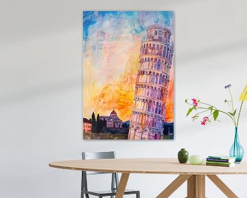 The leaning tower of Pisa by Poster Art Shop