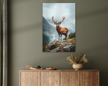 Majestueus hert in de natuur van Poster Art Shop