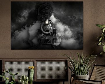 Steam locomotive in the fog of the past by Poster Art Shop