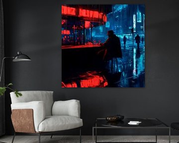 Night in the neon-lit city by Poster Art Shop
