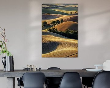 Goldene Wellen der Landschaft von Poster Art Shop