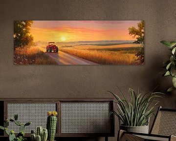 Landschap bij zonsondergang van Poster Art Shop