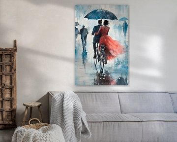 Romantische regenreis voor twee van Poster Art Shop