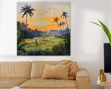 Zonsondergang in het paradijs van Poster Art Shop