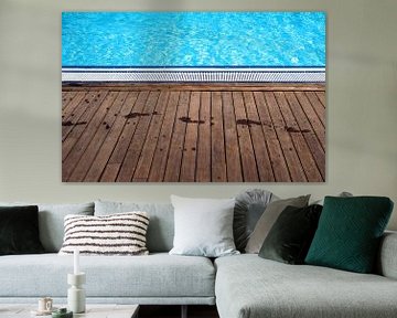 Abstract zwembad met hout van Artstudio1622