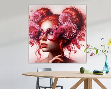 hair with flowers