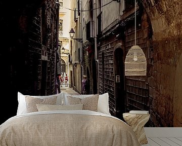 De smalle steegjes van Barri Gotic, Barcelona