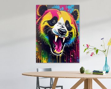 Panda graffiti kunst van Makar Mokrynskyi