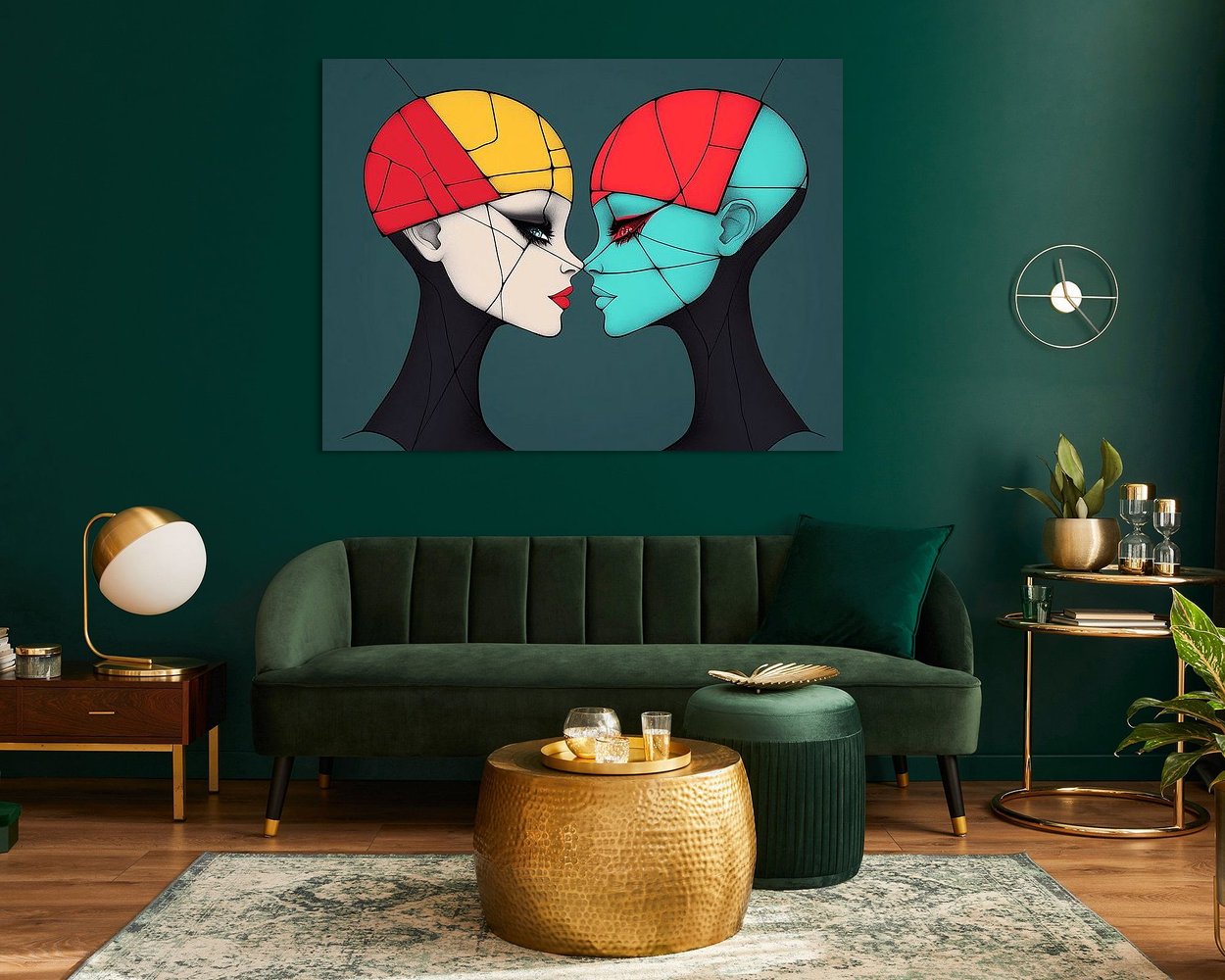 Voorbeeld van het werk in een kamer