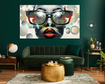 Model mit Brille