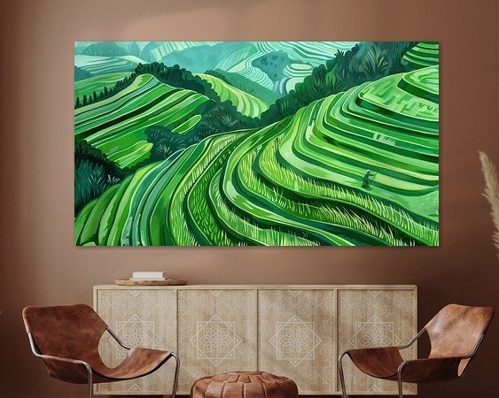 Voorbeeld van het werk in een kamer