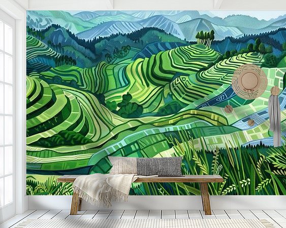 Voorbeeld van het werk in een kamer