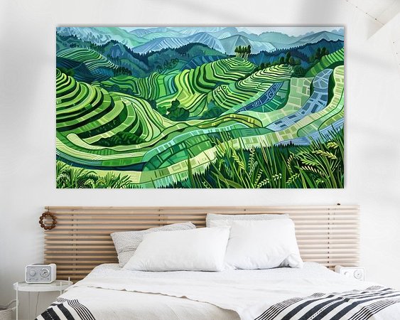 Voorbeeld van het werk in een kamer